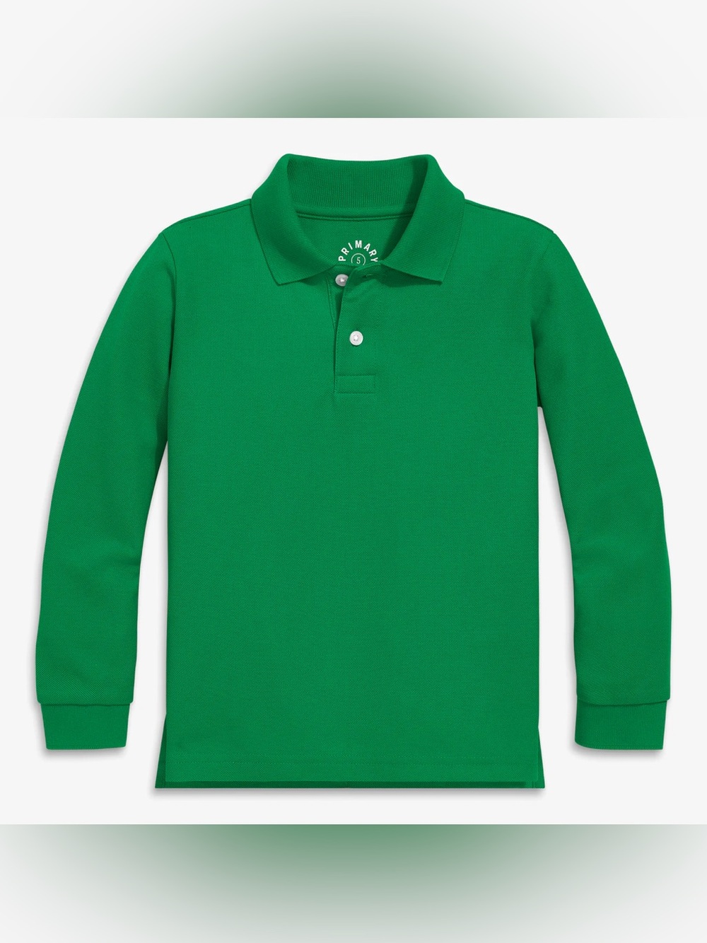 Primary Kids long sleeve pique polo Size 8-9